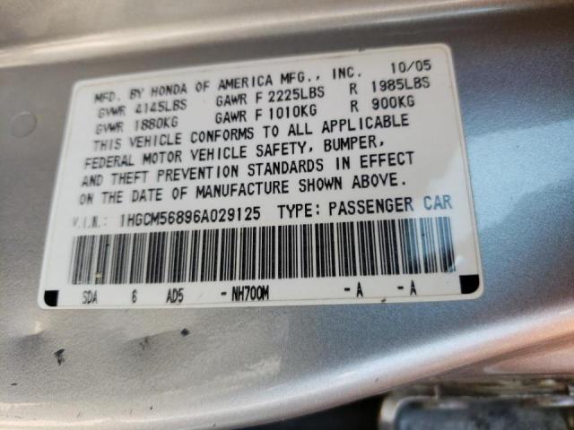 Photo 9 VIN: 1HGCM56896A029125 - HONDA ACCORD EX 