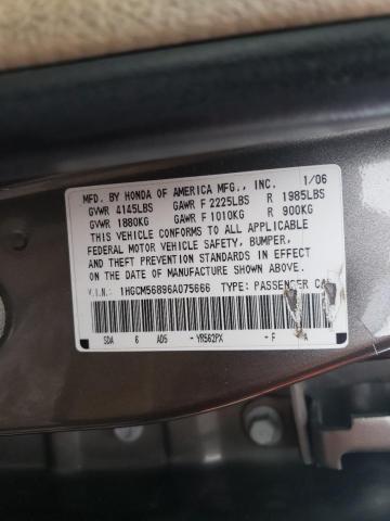 Photo 9 VIN: 1HGCM56896A075666 - HONDA ACCORD EX 