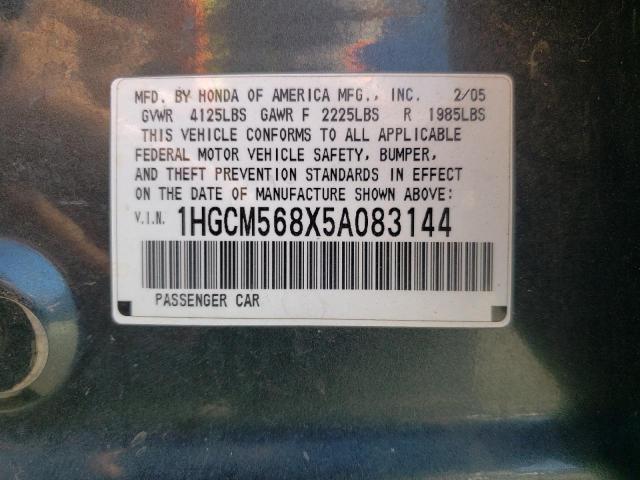 Photo 9 VIN: 1HGCM568X5A083144 - HONDA ACCORD EX 