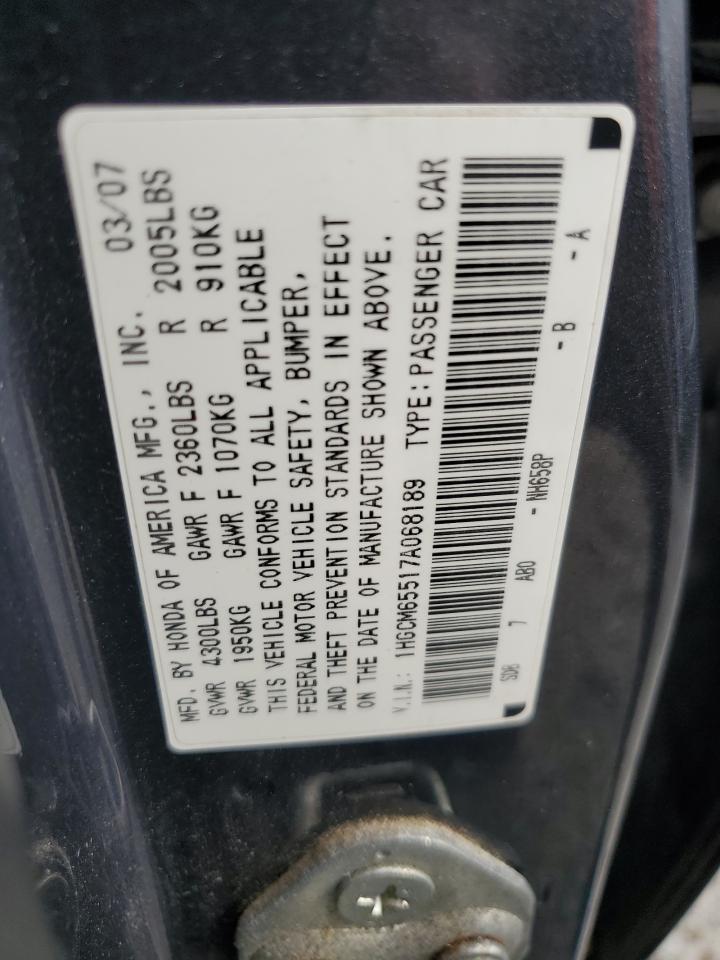 Photo 11 VIN: 1HGCM65517A068189 - HONDA ACCORD 