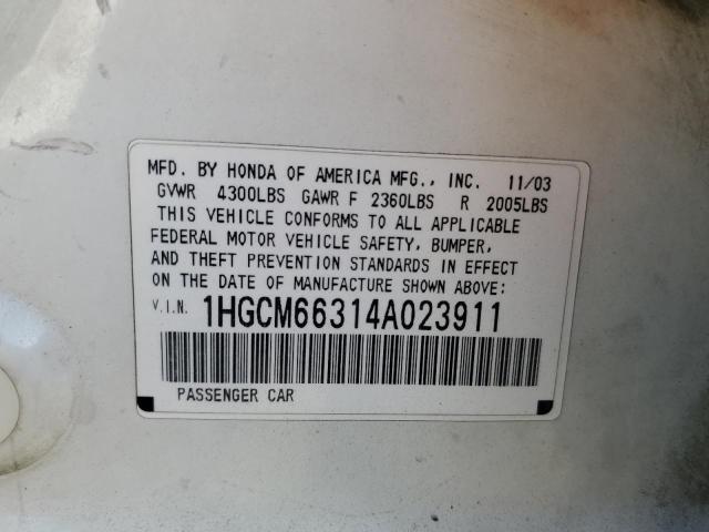 Photo 12 VIN: 1HGCM66314A023911 - HONDA ACCORD LX 