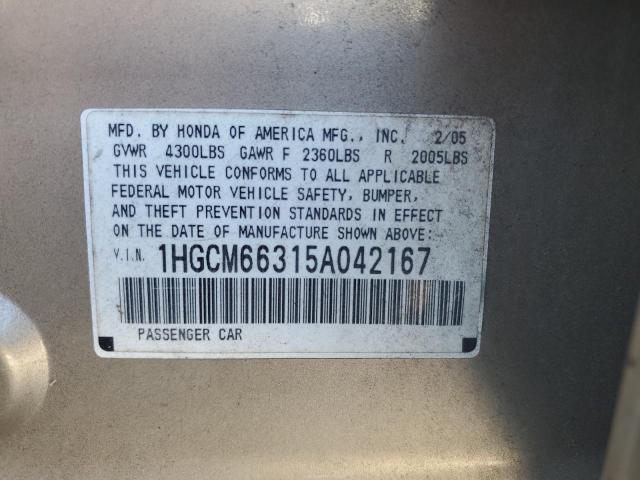 Photo 11 VIN: 1HGCM66315A042167 - HONDA ACCORD LX 