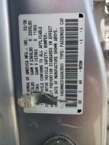 Photo 12 VIN: 1HGCM66316A043501 - HONDA ACCORD LX 