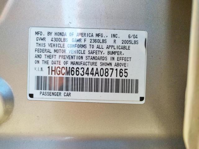 Photo 9 VIN: 1HGCM66344A087165 - HONDA ACCORD LX 