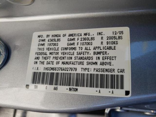 Photo 9 VIN: 1HGCM66376A027979 - HONDA ACCORD LX 