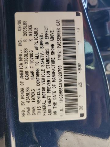 Photo 12 VIN: 1HGCM66407A020799 - HONDA ACCORD SE 