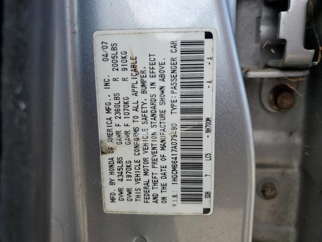 Photo 11 VIN: 1HGCM66417A079490 - HONDA ACCORD 