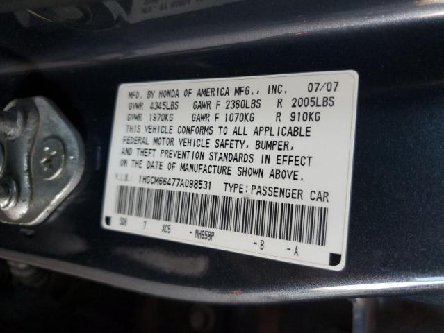 Photo 11 VIN: 1HGCM66477A098531 - HONDA ACCORD SE 