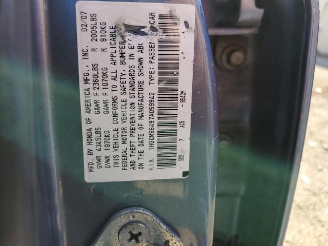 Photo 11 VIN: 1HGCM66497A059942 - HONDA ACCORD SE 