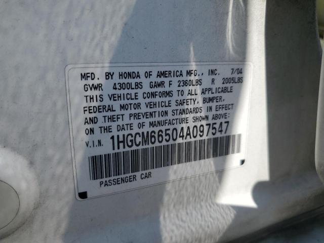 Photo 12 VIN: 1HGCM66504A097547 - HONDA ACCORD EX 