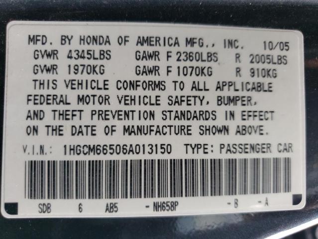 Photo 11 VIN: 1HGCM66506A013150 - HONDA ACCORD 