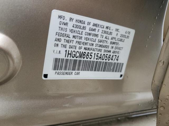 Photo 11 VIN: 1HGCM66515A056474 - HONDA ACCORD EX 