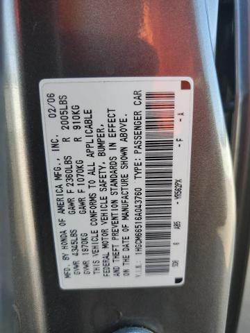 Photo 12 VIN: 1HGCM66516A043760 - HONDA ACCORD 