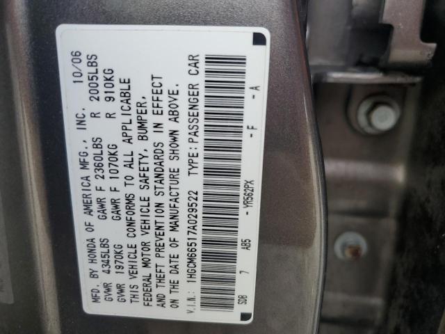 Photo 11 VIN: 1HGCM66517A029522 - HONDA ACCORD EX 