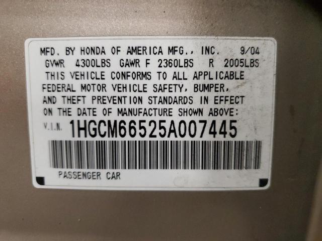 Photo 11 VIN: 1HGCM66525A007445 - HONDA ACCORD 