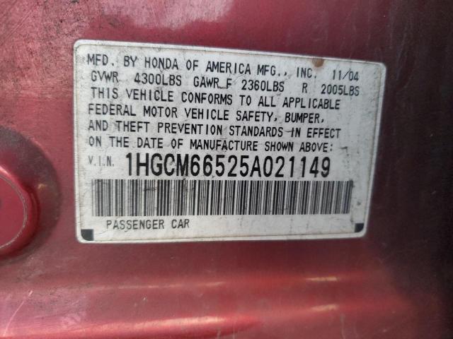 Photo 12 VIN: 1HGCM66525A021149 - HONDA ACCORD EX 