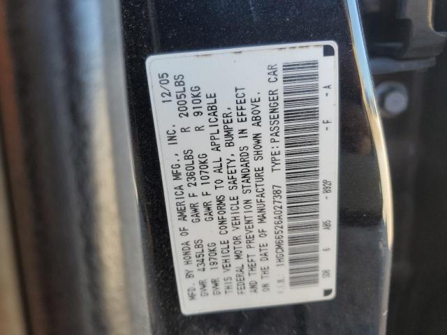 Photo 12 VIN: 1HGCM66526A027387 - HONDA ACCORD EX 