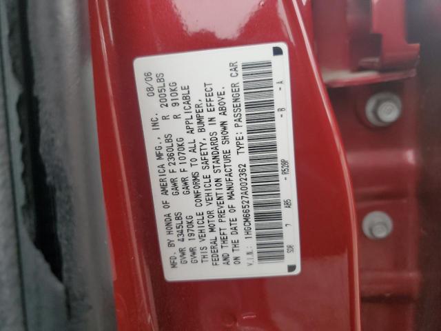 Photo 11 VIN: 1HGCM66527A002362 - HONDA ACCORD 