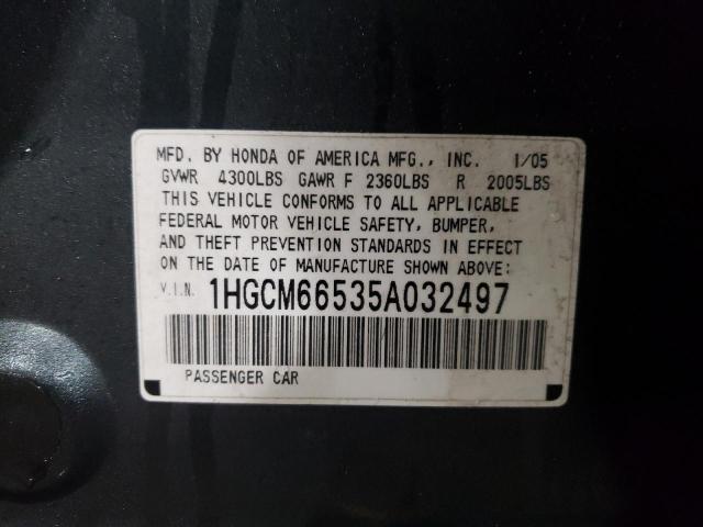 Photo 9 VIN: 1HGCM66535A032497 - HONDA ACCORD EX 