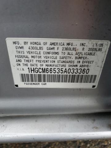 Photo 11 VIN: 1HGCM66535A033360 - HONDA ACCORD EX 