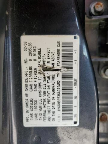 Photo 11 VIN: 1HGCM66536A072452 - HONDA ACCORD EX 