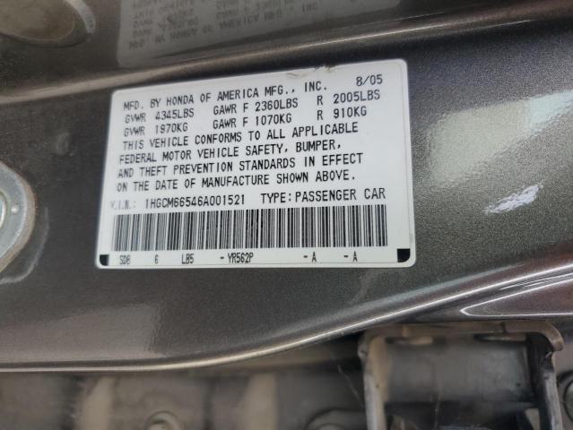 Photo 11 VIN: 1HGCM66546A001521 - HONDA ACCORD EX 