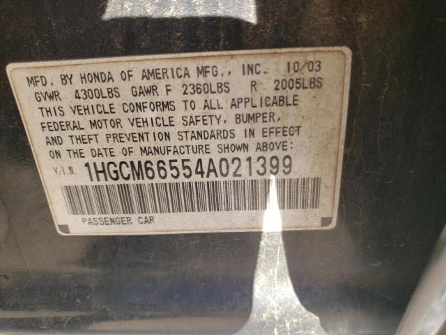 Photo 11 VIN: 1HGCM66554A021399 - HONDA ACCORD EX 