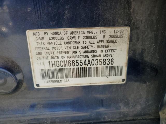 Photo 11 VIN: 1HGCM66554A035836 - HONDA ACCORD 