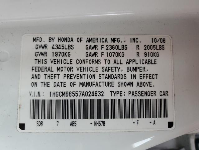 Photo 11 VIN: 1HGCM66557A024632 - HONDA ACCORD EX 