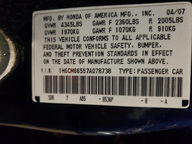 Photo 11 VIN: 1HGCM66557A078738 - HONDA ACCORD 