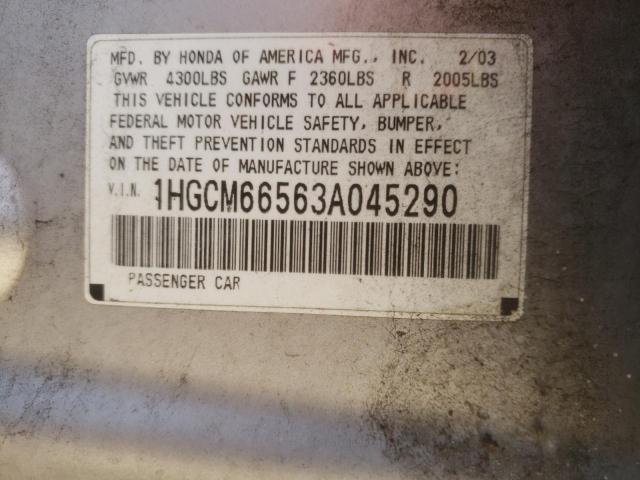 Photo 11 VIN: 1HGCM66563A045290 - HONDA ACCORD 