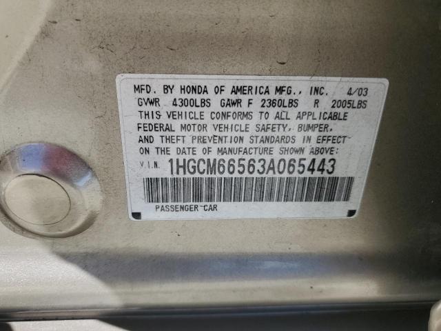 Photo 11 VIN: 1HGCM66563A065443 - HONDA ACCORD EX 