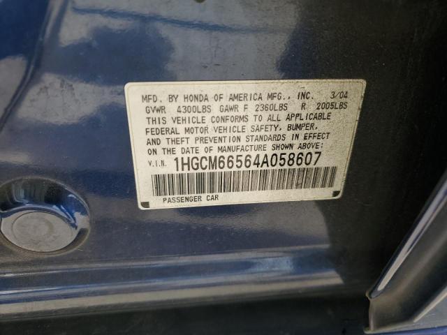 Photo 11 VIN: 1HGCM66564A058607 - HONDA ACCORD EX 