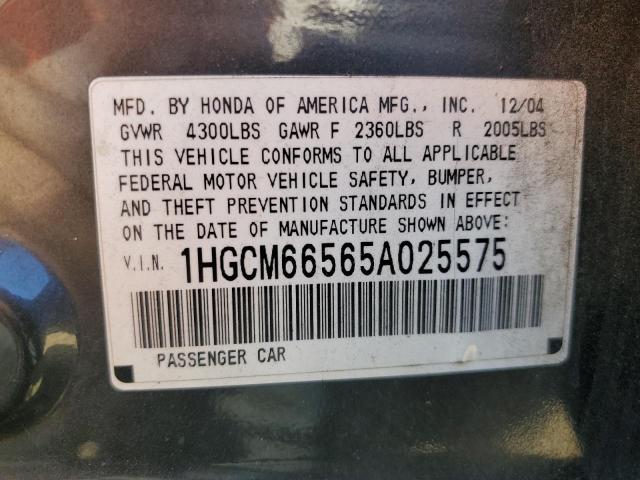 Photo 11 VIN: 1HGCM66565A025575 - HONDA ACCORD EX 