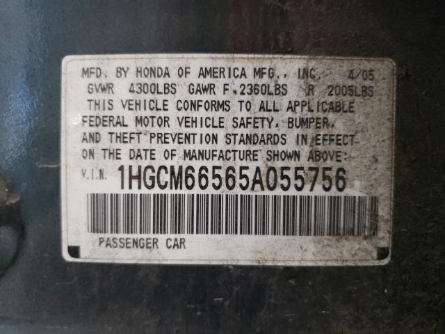 Photo 9 VIN: 1HGCM66565A055756 - HONDA ACCORD EX 