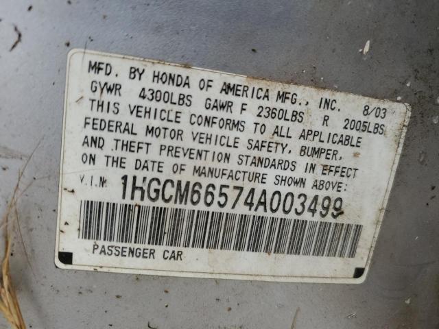 Photo 12 VIN: 1HGCM66574A003499 - HONDA ACCORD EX 