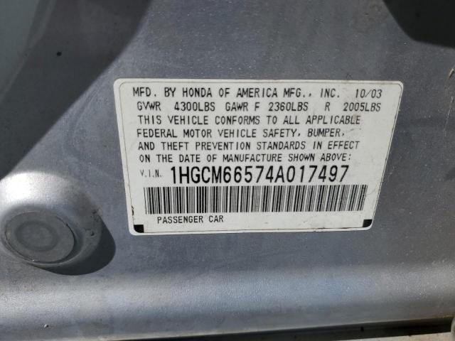 Photo 11 VIN: 1HGCM66574A017497 - HONDA ACCORD EX 