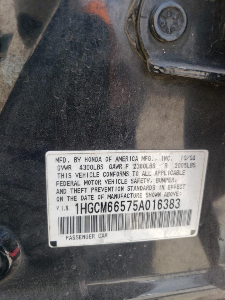 Photo 11 VIN: 1HGCM66575A016383 - HONDA ACCORD 