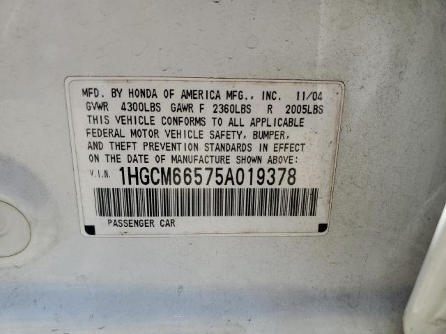 Photo 11 VIN: 1HGCM66575A019378 - HONDA ACCORD 