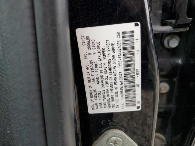 Photo 11 VIN: 1HGCM66577A102327 - HONDA ACCORD EX 