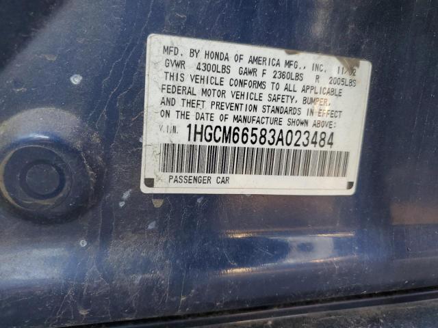 Photo 11 VIN: 1HGCM66583A023484 - HONDA ACCORD EX 