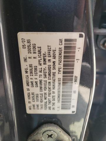 Photo 11 VIN: 1HGCM66587A084193 - HONDA ACCORD EX 