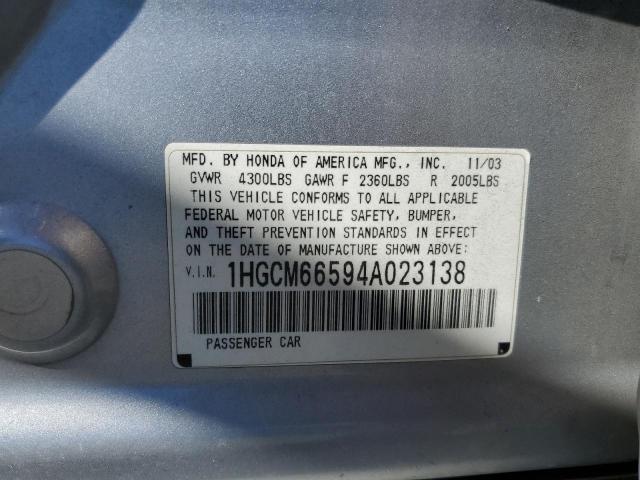 Photo 11 VIN: 1HGCM66594A023138 - HONDA ACCORD EX 