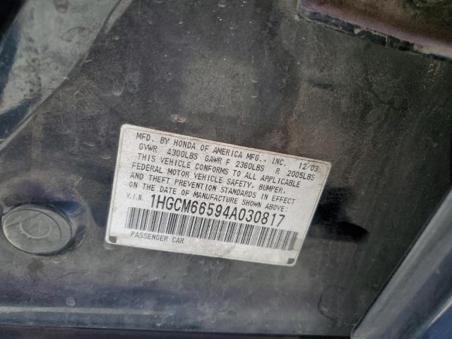 Photo 12 VIN: 1HGCM66594A030817 - HONDA ACCORD 