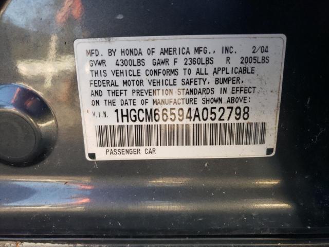 Photo 12 VIN: 1HGCM66594A052798 - HONDA ACCORD EX 