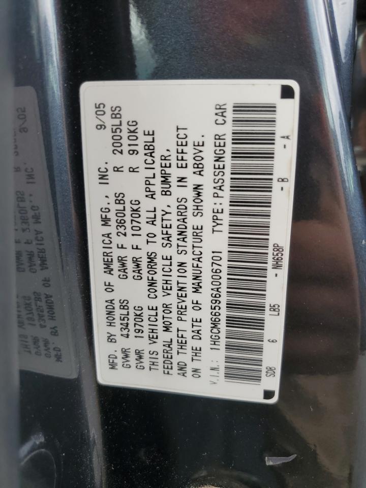 Photo 11 VIN: 1HGCM66596A006701 - HONDA ACCORD 