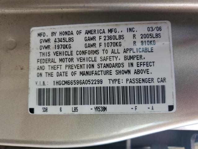 Photo 11 VIN: 1HGCM66596A052299 - HONDA ACCORD 