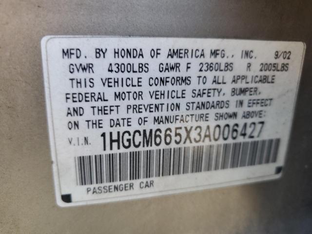 Photo 11 VIN: 1HGCM665X3A006427 - HONDA ACCORD 