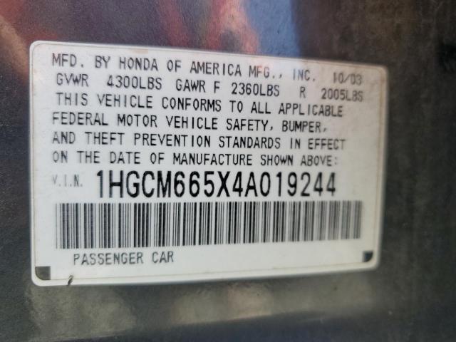 Photo 11 VIN: 1HGCM665X4A019244 - HONDA ACCORD EX 