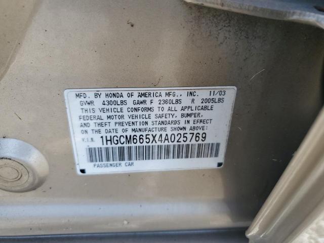 Photo 12 VIN: 1HGCM665X4A025769 - HONDA ACCORD EX 